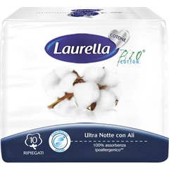 Laurella Ultra Night Absorbents Cotton 10uds