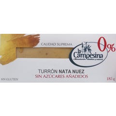 La Campesina Turron Nata-Nuez Sin Azucar Sin Gluten Bio 185g