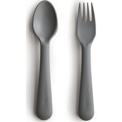 Mushie Pack Tenedor + Cuchara Smoke