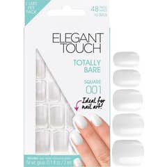 Elegant Touch Uñas Postizas Totally Bare Nro 001 Square 48uds