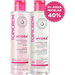 Topicrem Hydra+ Set Gel Limpiador 200 ml + Agua Micelar 200 ml