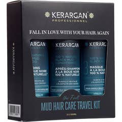 Kerargan Kit de Viaje Revitalizante Barro Negro 3x100ml