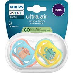 Philips Avent Eco UltAir Chupetes 18M+ Deco Azul Amarillo 2uds