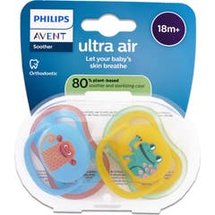 Philips Avent Eco UltAir Chupetes 18M+ Deco Azul Amarillo 2uds