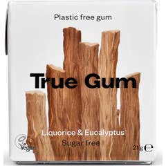 True Gum Chicles Regaliz Eucalipto Sin Plásticos 21g