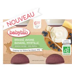 BabyBio Farina d'avena Banana Mirtillo 2x130g