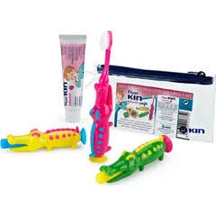 Kin Children's Travel Toothbrush Crocodile + 25ml Toothpaste Kin Children's Travel Toothbrush Crocodile + 25ml Toothpaste