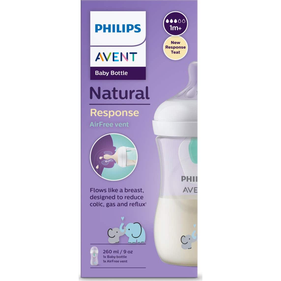 Philips Avent Biberón SCY673/81 Natural AirFree Elefante 260ml