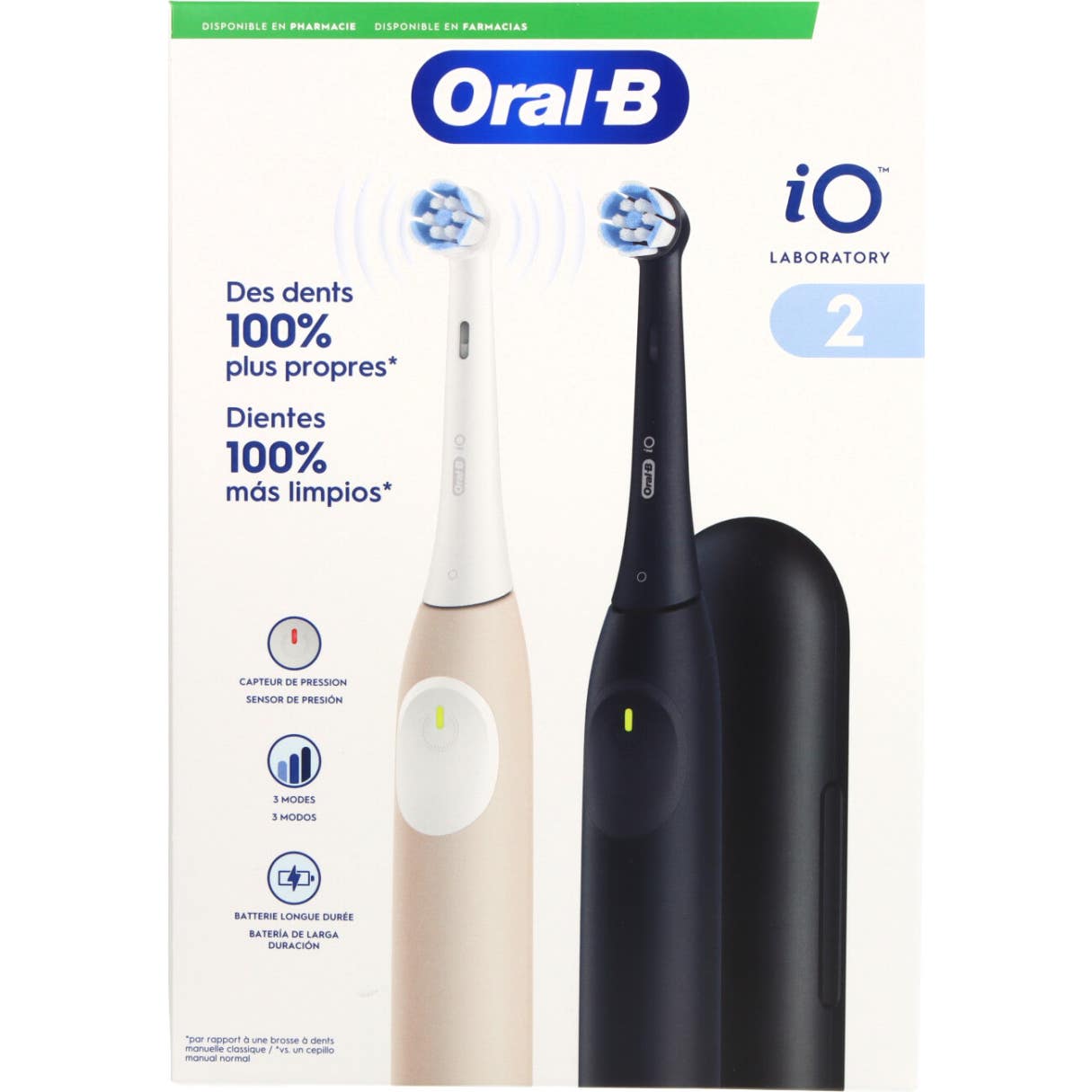 Oral-B iO2 Pack Duo Cepillo de Dientes Eléctrico Negro y Rosa