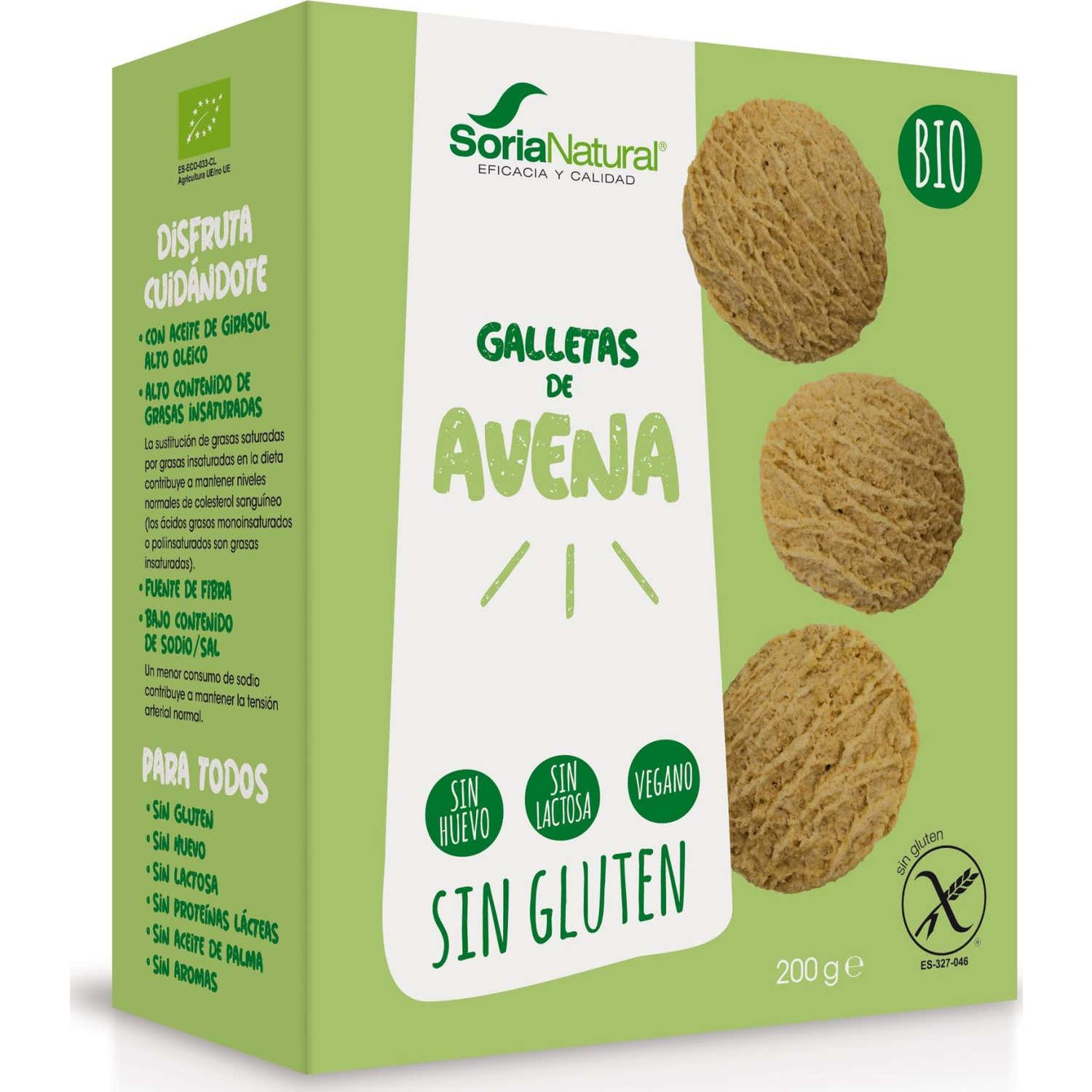 Soria Natural Galletas Avena sin Gluten Bio 200g