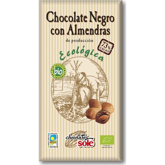 Chocolates Sole Chocolate Bitter 73% Cocoa con Almendra 150 g
