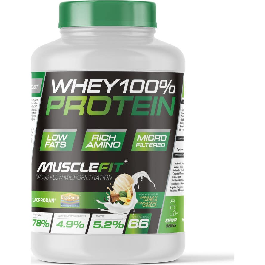 MuscleFit WHEY 100% Protein Creación de Músculo Sabor Vainilla & Canela 2kg