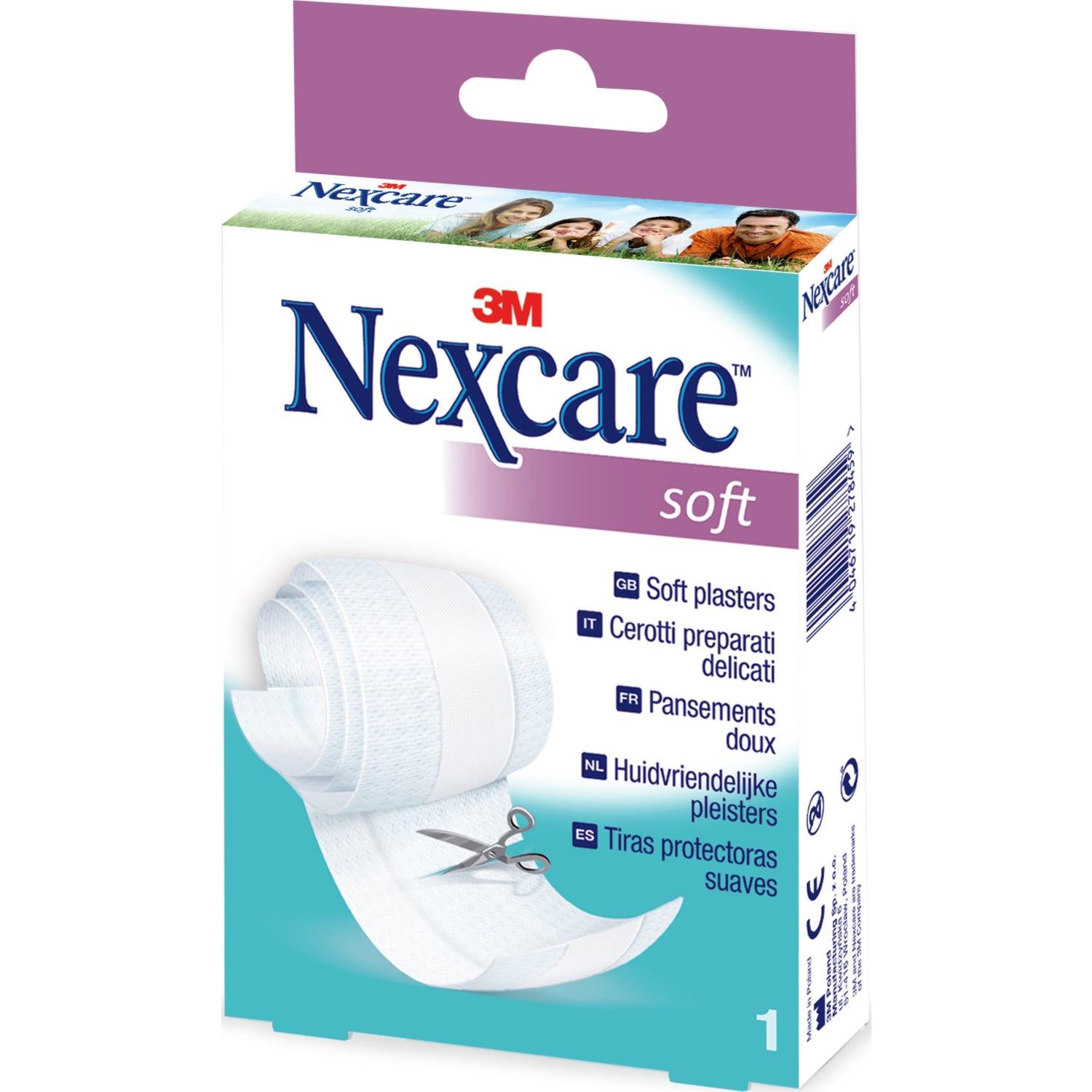 Nexcare Soft 1 m Eliminação Corte