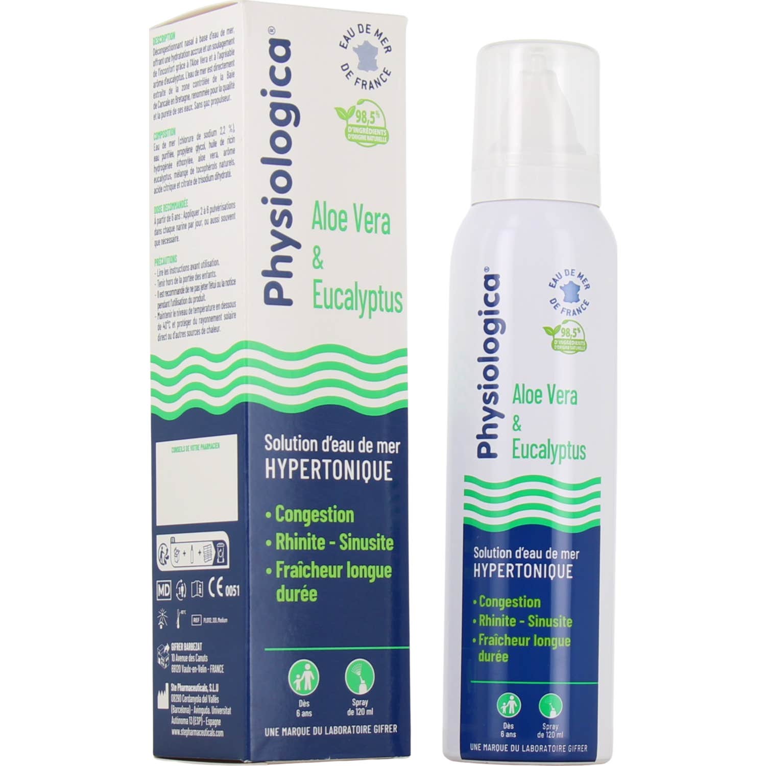 Physiologica Solución Hipertónica Aloe Eucalipto Spray 120 ml