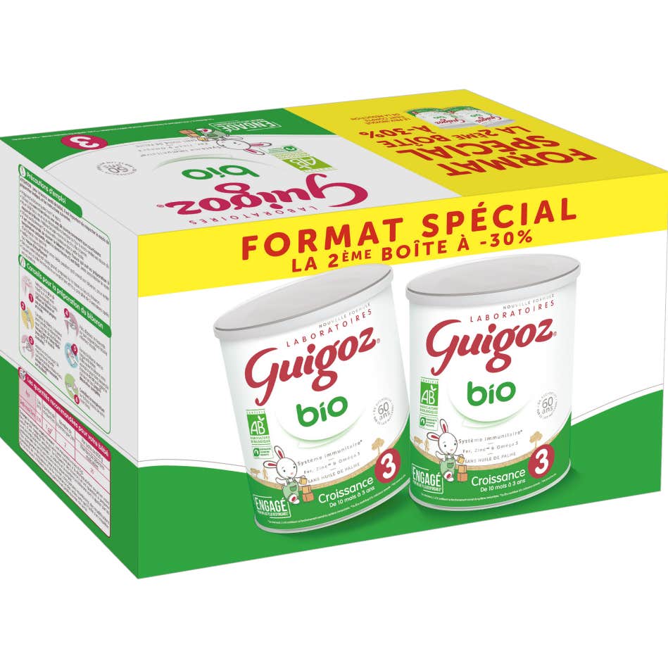 Guigoz Crecimiento Leche 3 Bio 2x800 g