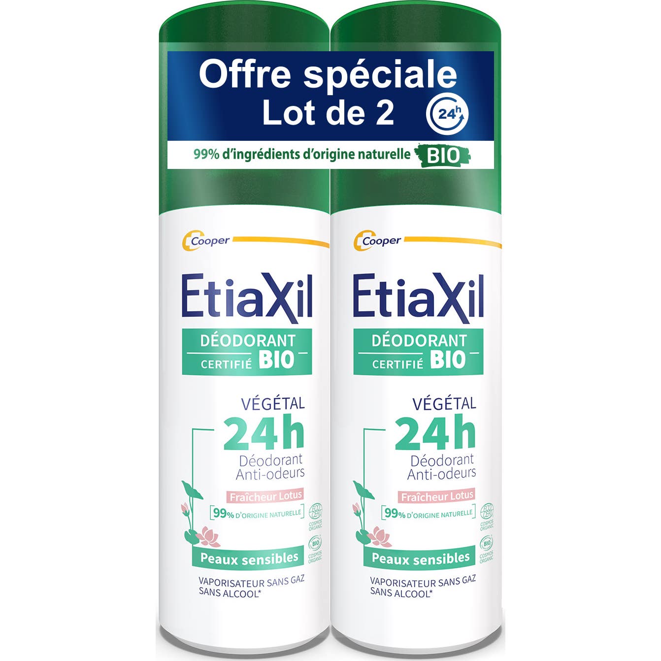 Etiaxil Desodorante Vegetal Lotus 24H Spray 2x100ml