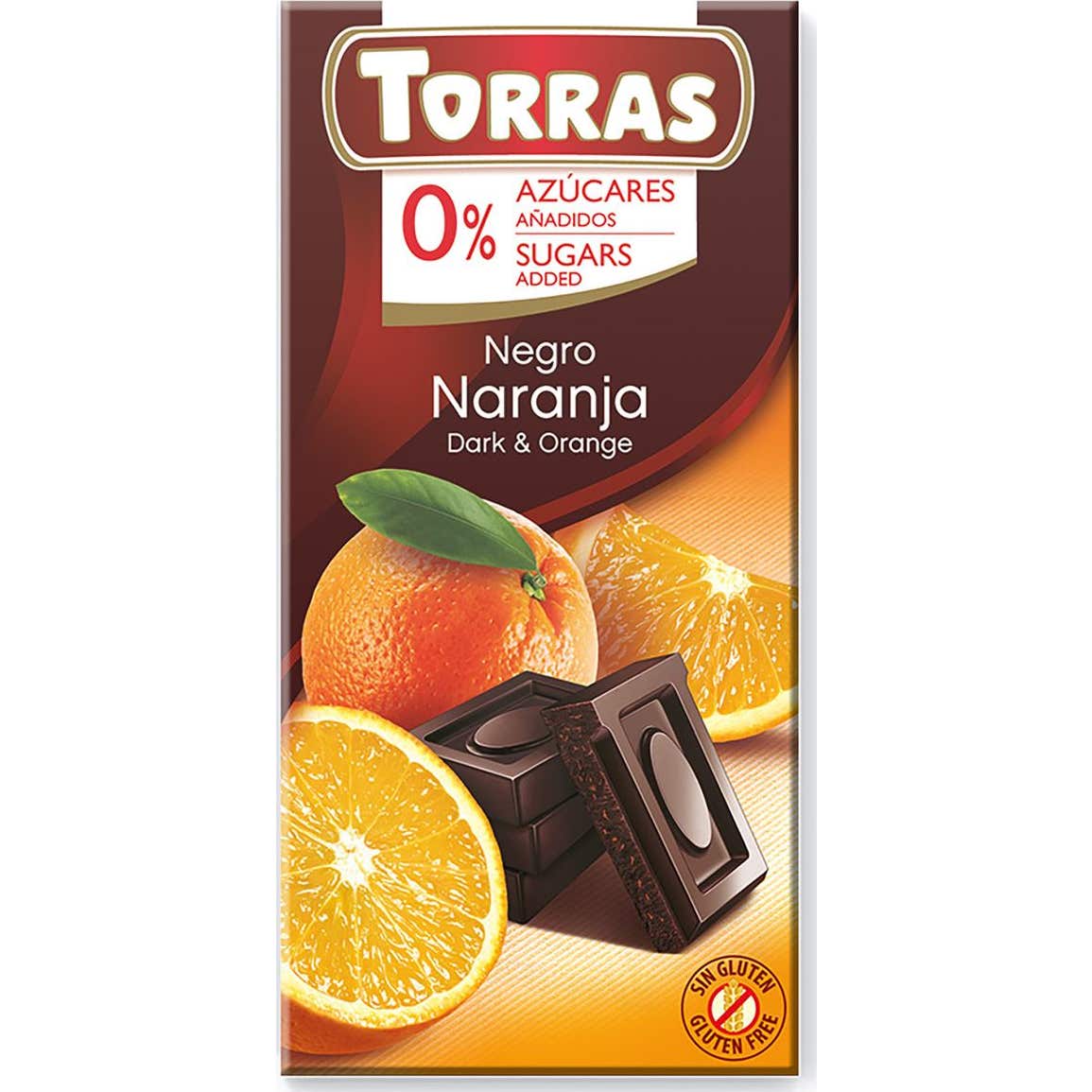 Torras Chocolate Negro Naranja sin Gluten sin Azúcar 75g