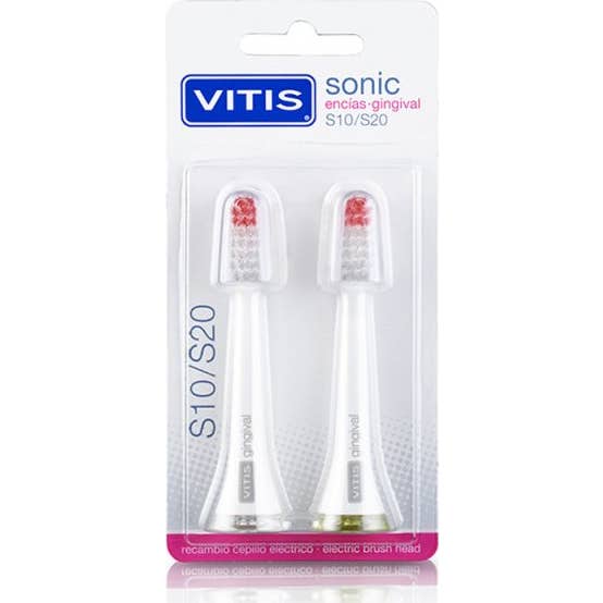 Vitis Sonic S10/S20 Recambio Cepillo Eléctrico Encías 2uds