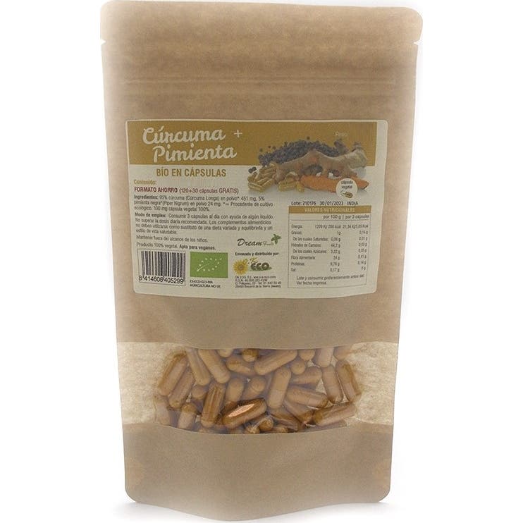 Dream Foods Curcuma + Pimienta Bio 90caps