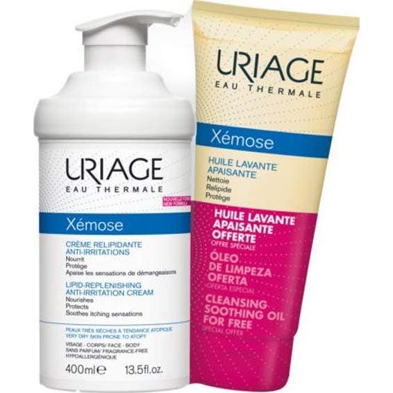Uriage Pack Xémose C8 Crema Relipidante 400 ml + Xemose Aceite Limpiador 200 ml