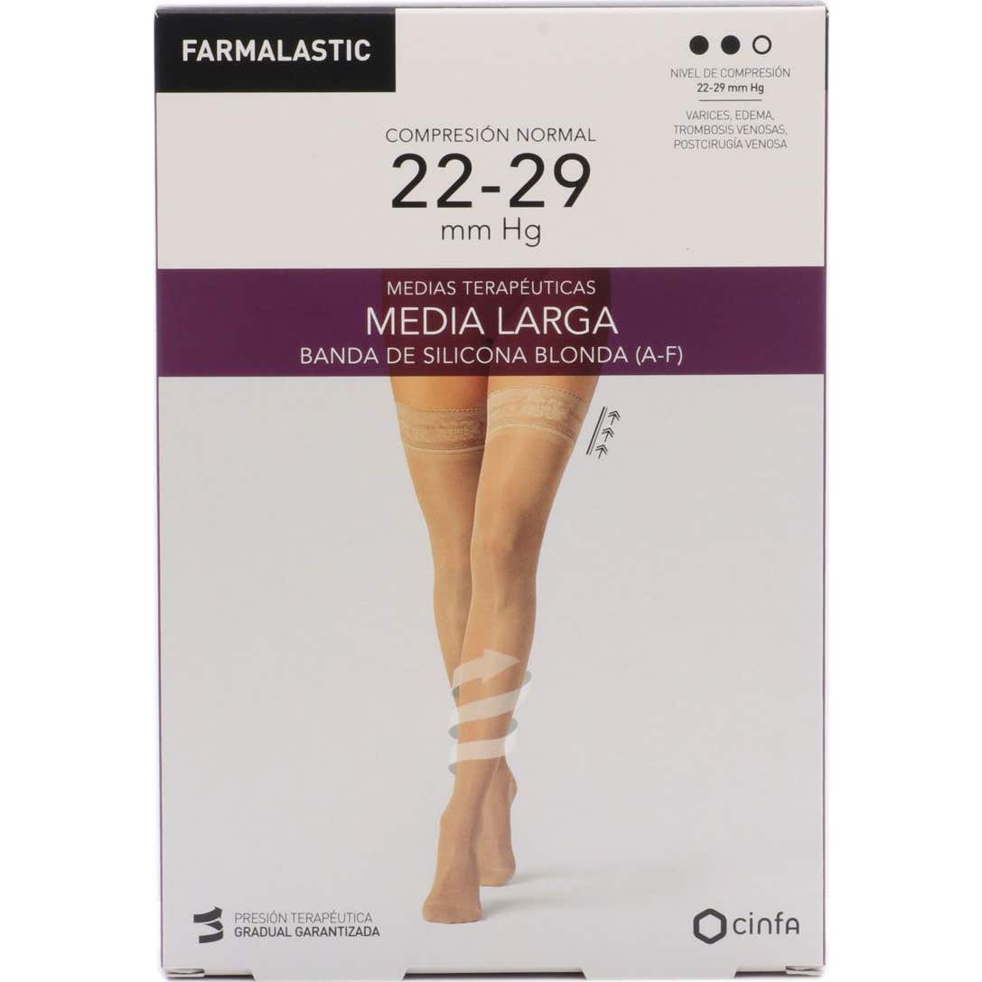 Farmalastic Media Larga Blonda Compresión normal T-M Camel 1 Par