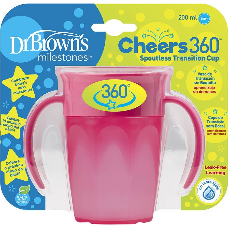 Dr Brown Vaso 360 Sin Boquilla Rosa 200ml