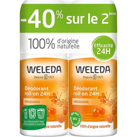 Weleda Desodorante Roll-On 24h Espino Amarillo 2x50 ml