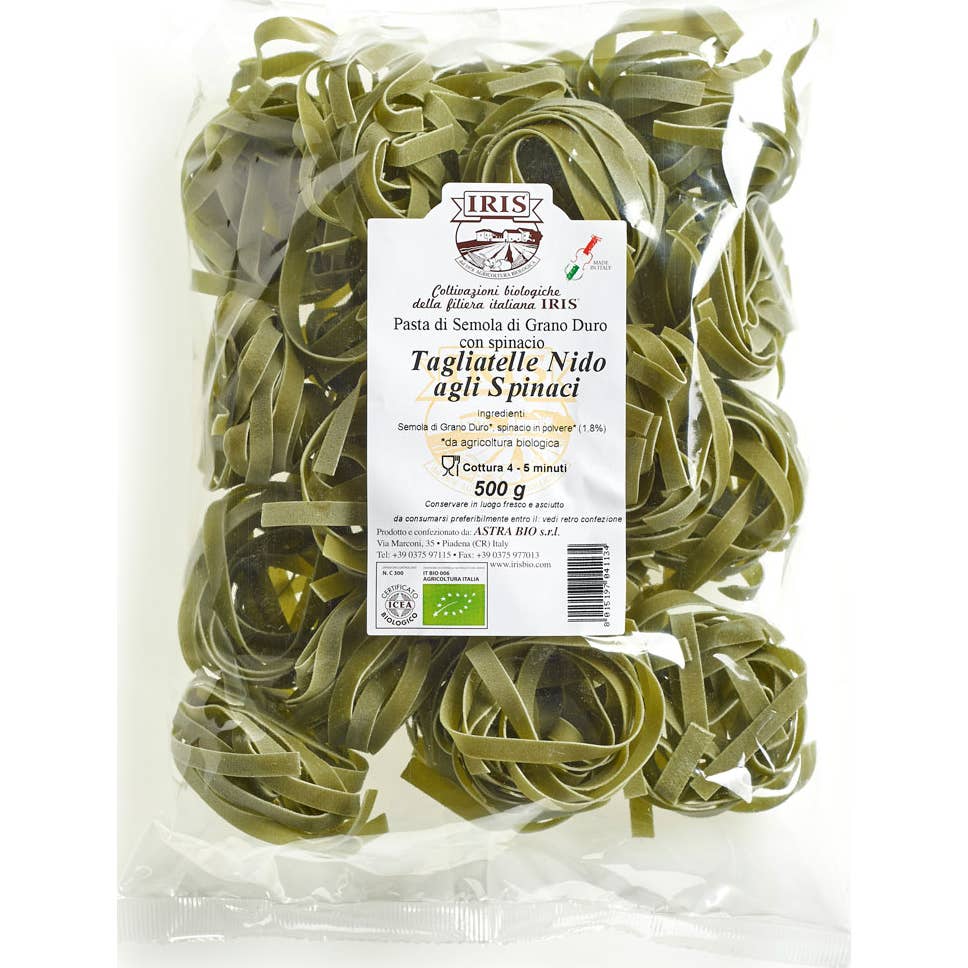 Iris Tagliatelle Pasta Espinaca Trigo Duro Bio 500 g
