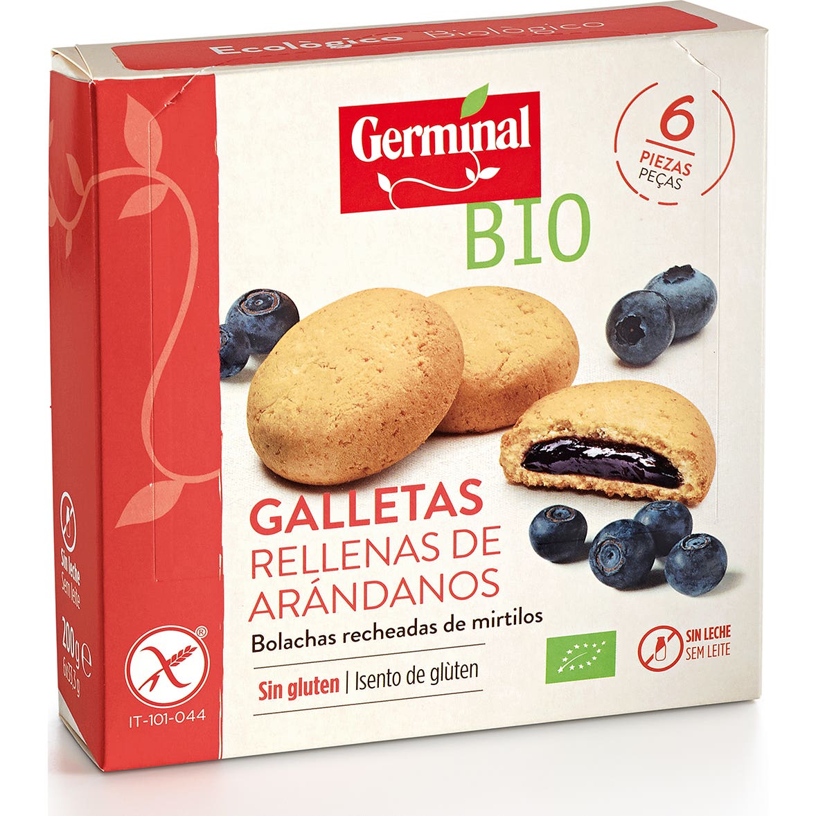 Germinal Bio Galletas Rellenas de Crema Arándanos 250g