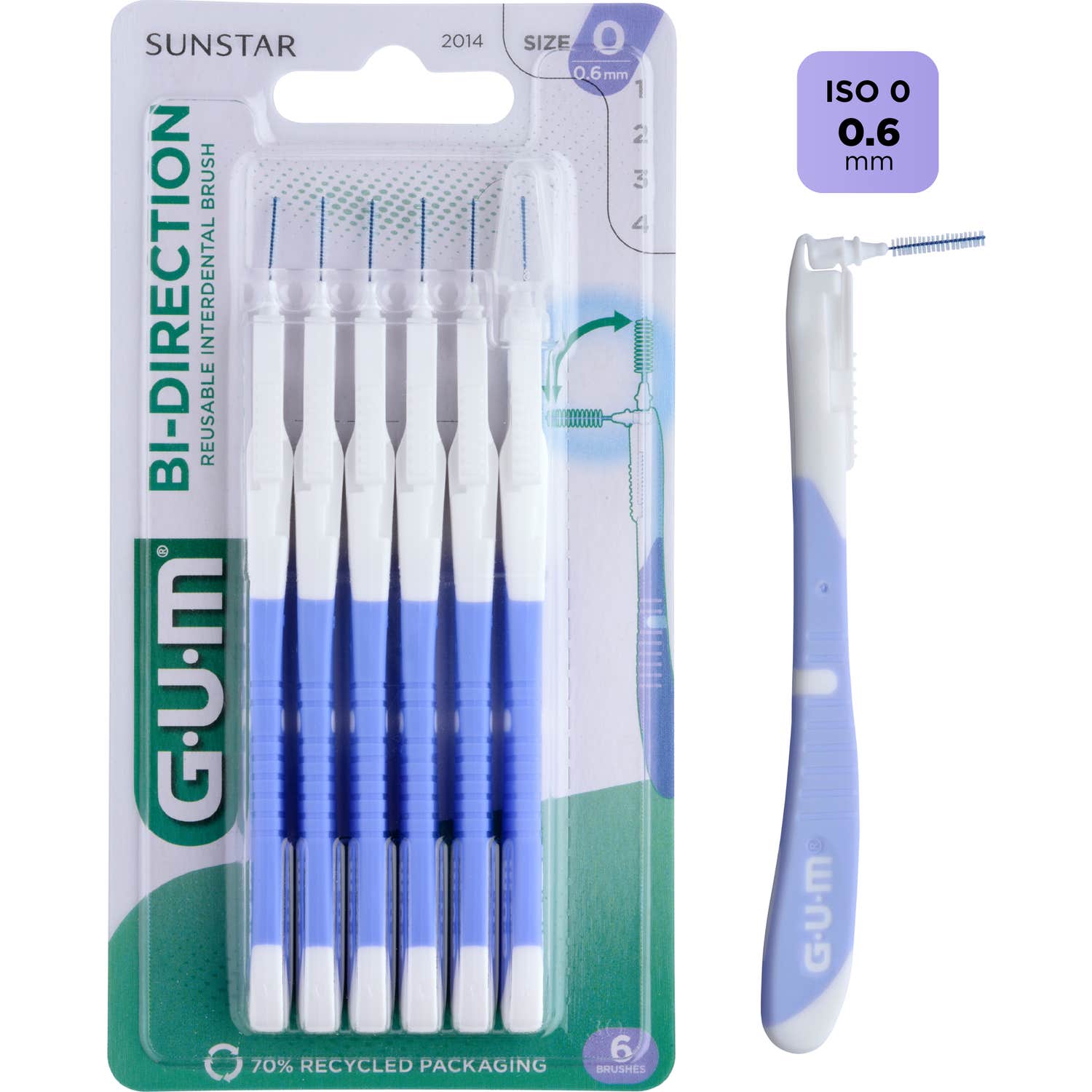 Gum Cepillo Interdental Bidireccional 6 mm 6 uds