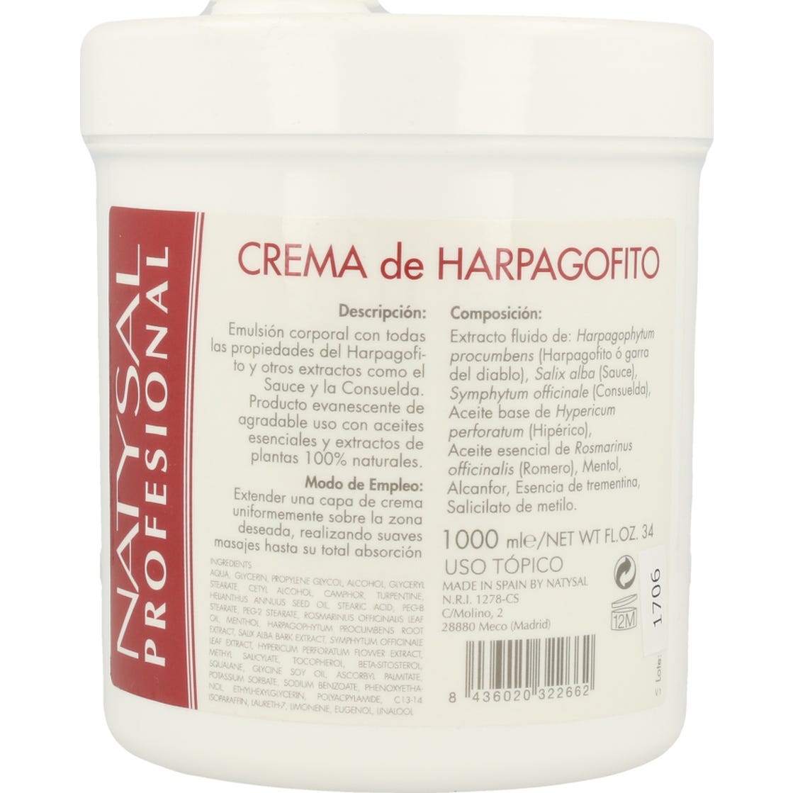 Natysal Crema Harpagofito 1000g