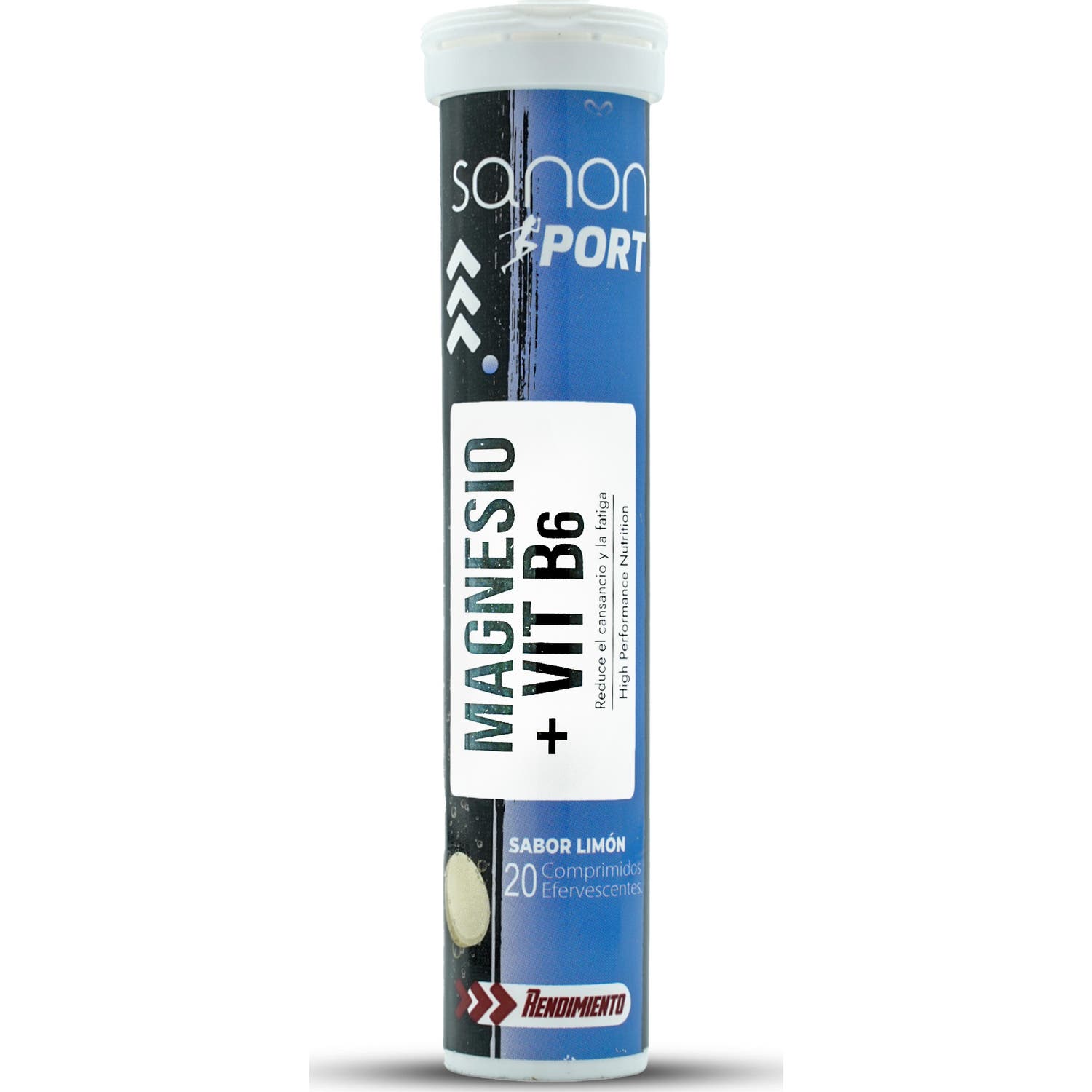Sanon Sport Magnesio + Vitamina B6 Sabor Limón 20 comprimidos efervescentes