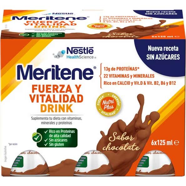 Meritene Fuerza y Vitalidad Drink Chocolate 6x125ml
