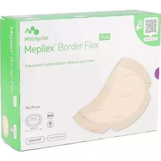 Mepilex Border Flex Oval Pansements 15x19cm 16 Unités
