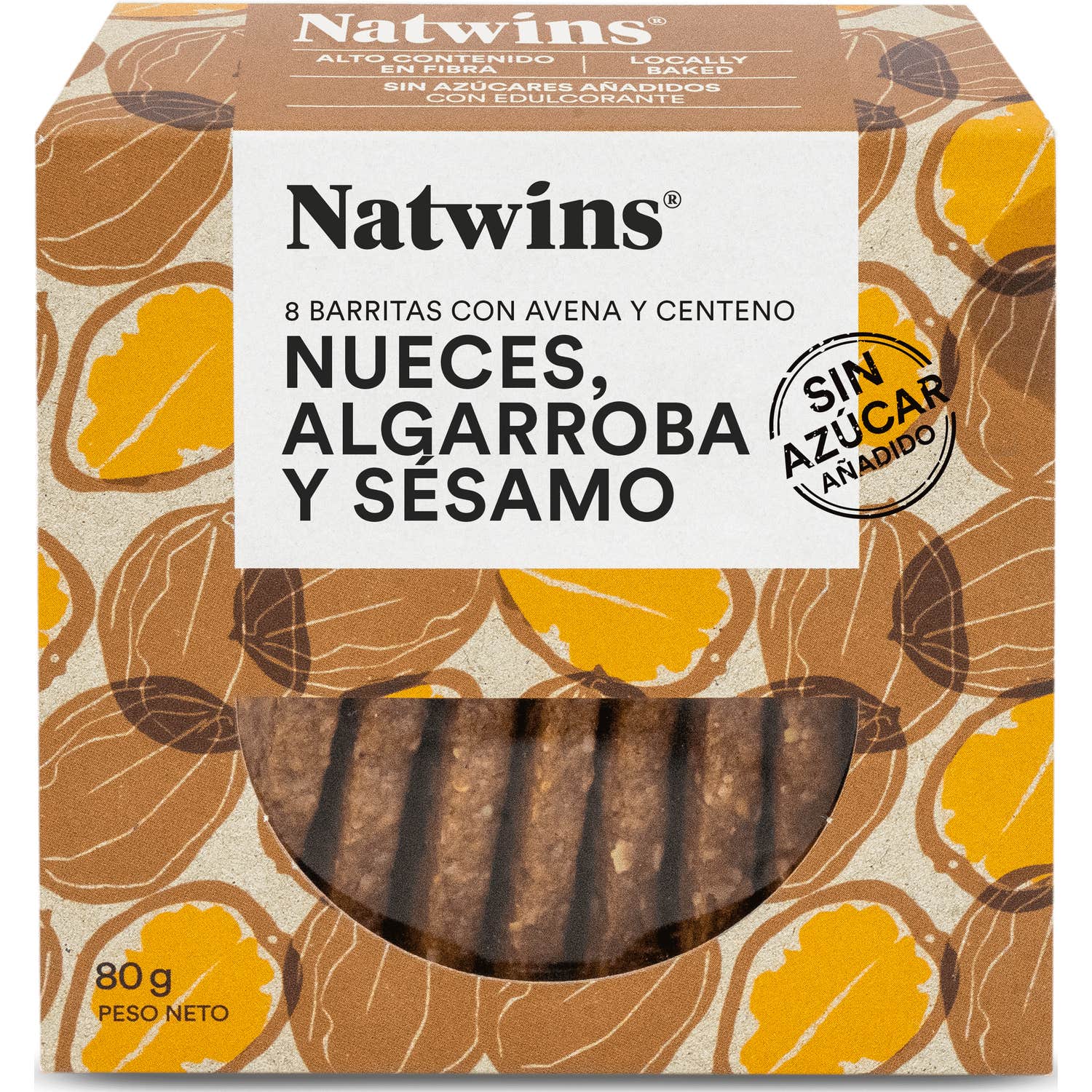 Natwins Barritas de Nueces y Algarroba Bio 80g
