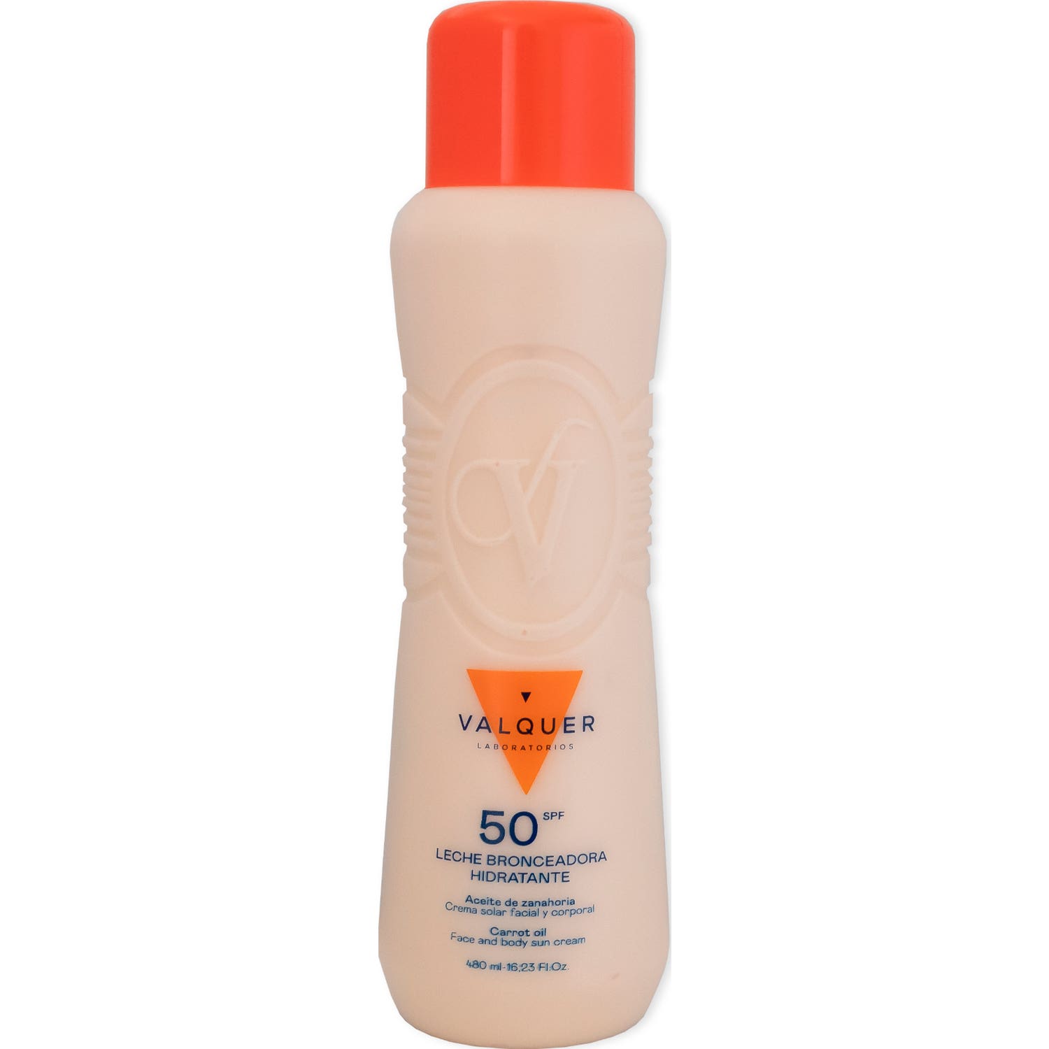 Valquer Leche Hidratante Bronceadora Facial Y Corp Con Aceite De Zanahoria Spf 50 480 Ml