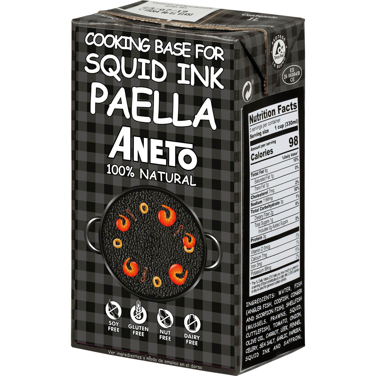 Aneto Caldo Paella Arroz Negro 1L de Aneto Natural | Natural Doctor