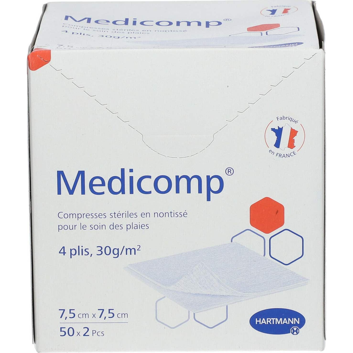 Medicomp Compresse Stérile 7,5x7,5cm 100uds