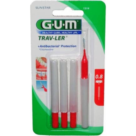 Cepillo Interdental gum Trav-Ler 1314 0,8 mm 4 uds