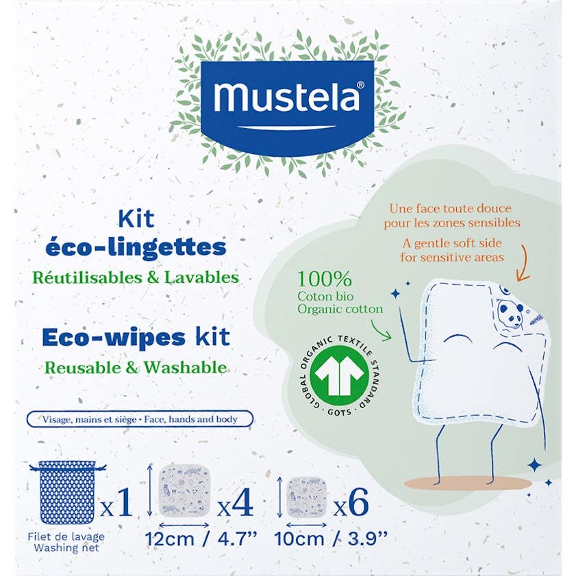 Mustela Eco Kit Toallas Lavables y Reutilizables 10uds