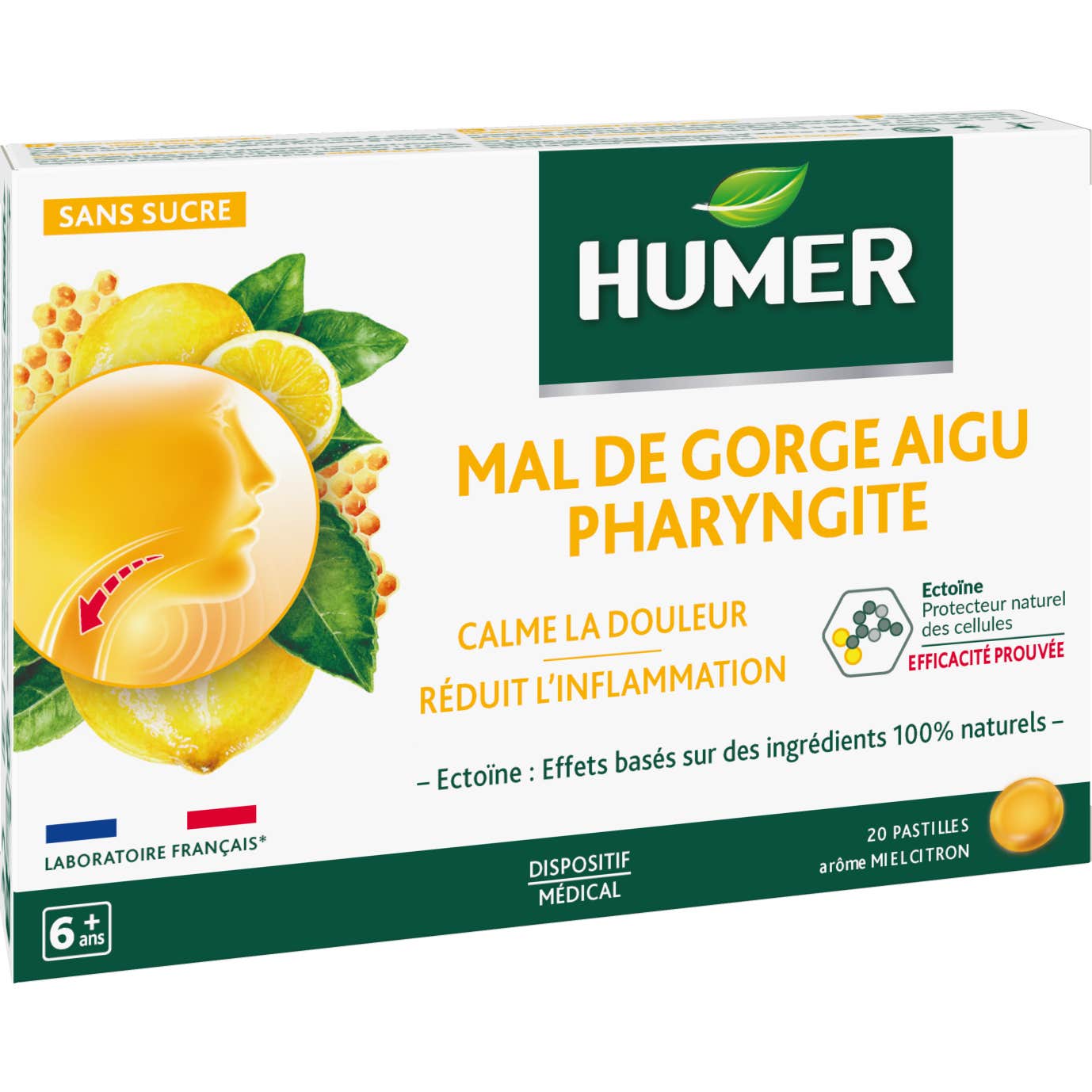 Humer Pharyngite Miel Limón 20caps