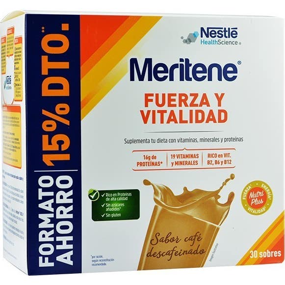 Meritene Fuerza y Vitalidad Café Descafeinado 30 Sobres