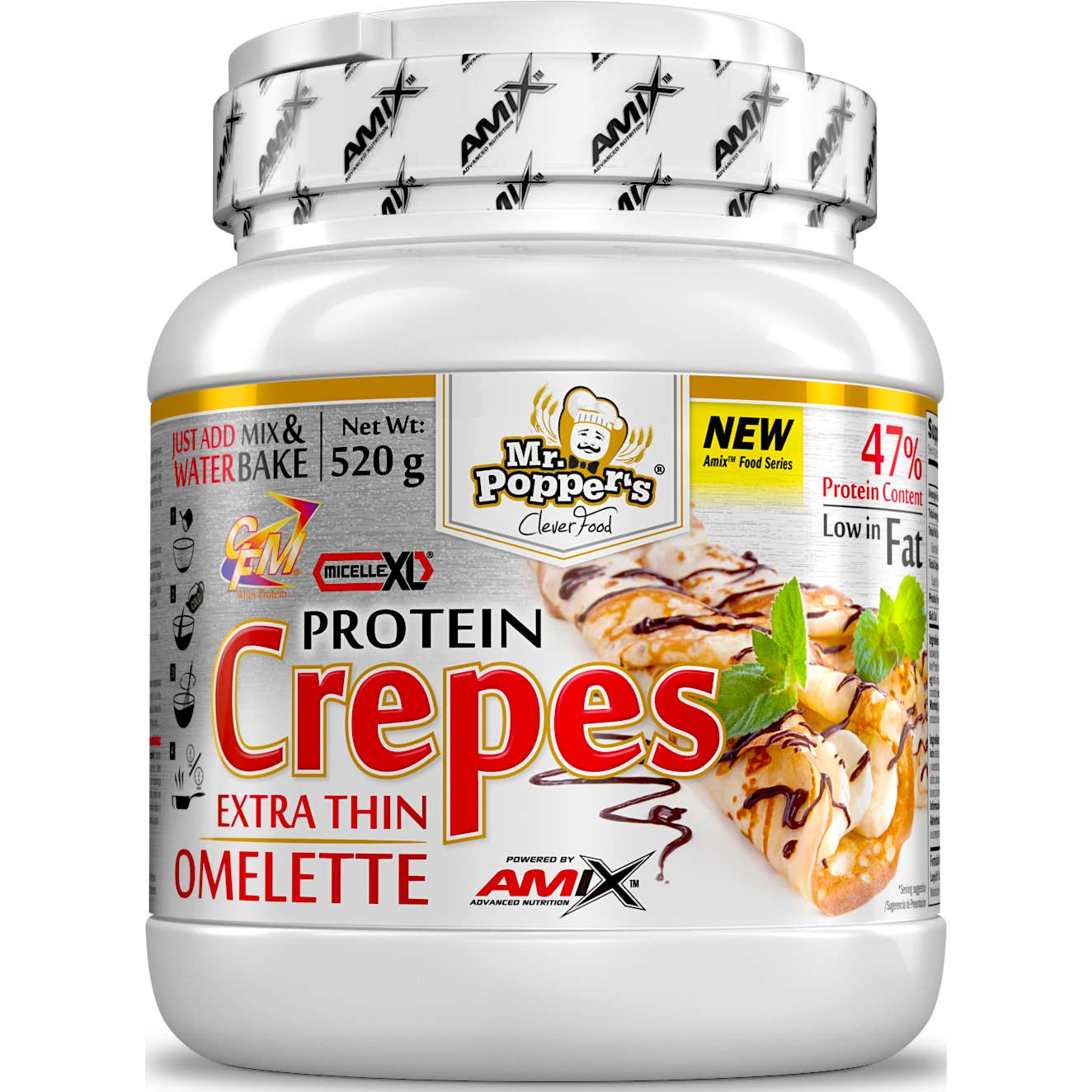 Amix Mr Popper's Protein Crepes Vainilla 520g