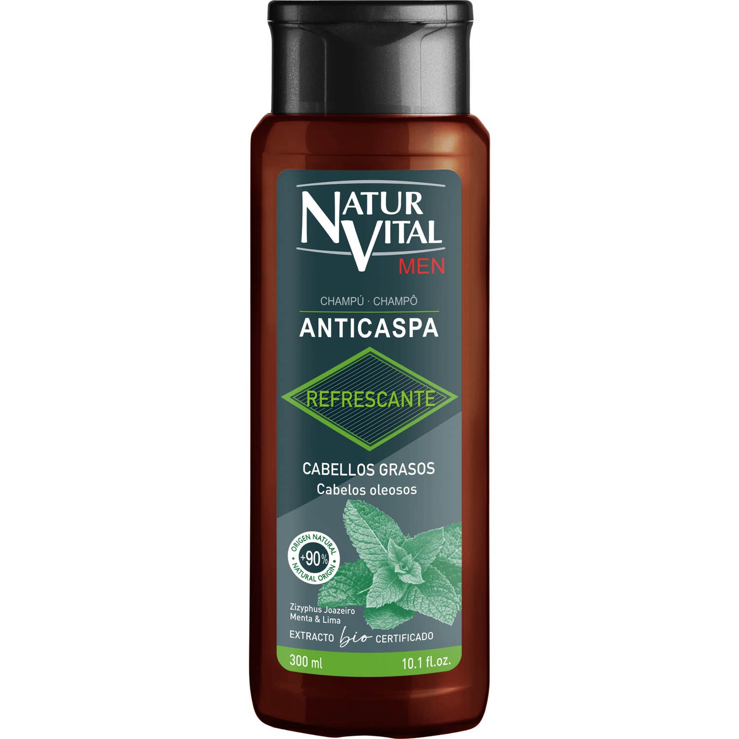 NaturVital Champú Anticaspa Refrescante Cabello Graso 300ml
