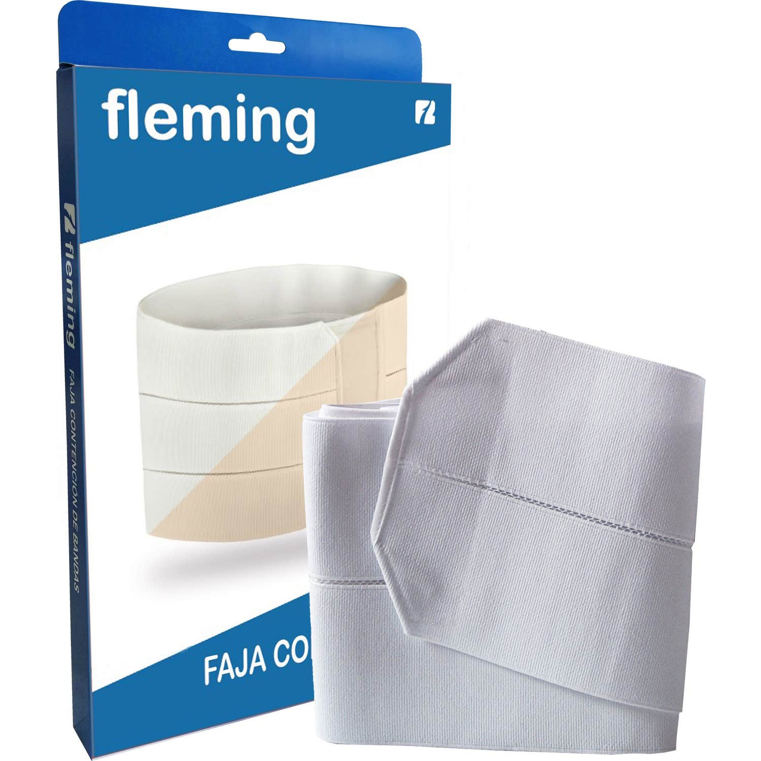 Fleming Faja Elasica Velcro Blanco Talla Unica 2uds