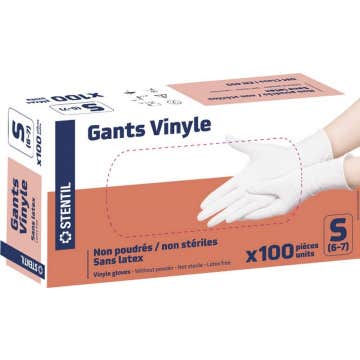 Stentil Guante Vinilo Sin Polvo No Estéril Talla S 100 uds