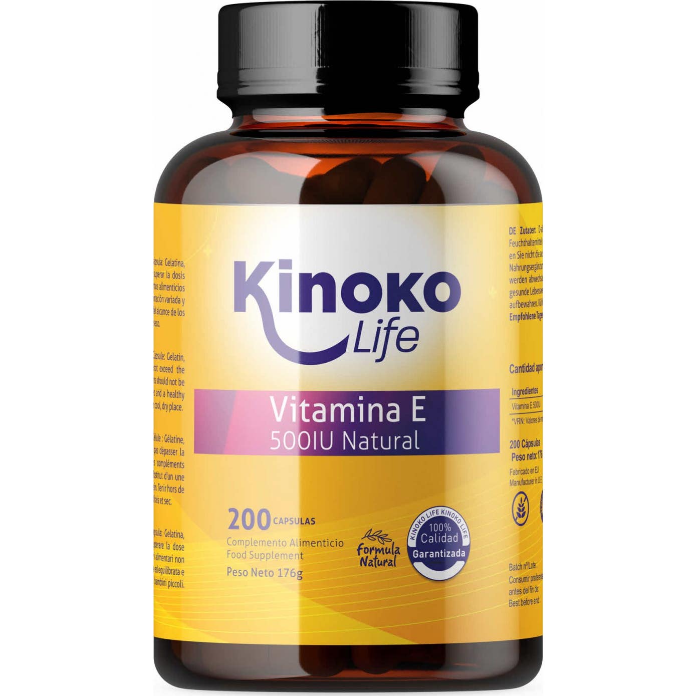 Kinoko Life Vitamina E 500IU Natural 200caps