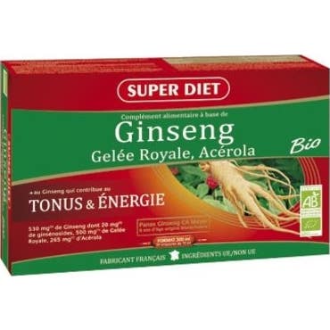 Super Diet Ginseng Jalea Real 20 Ampollas
