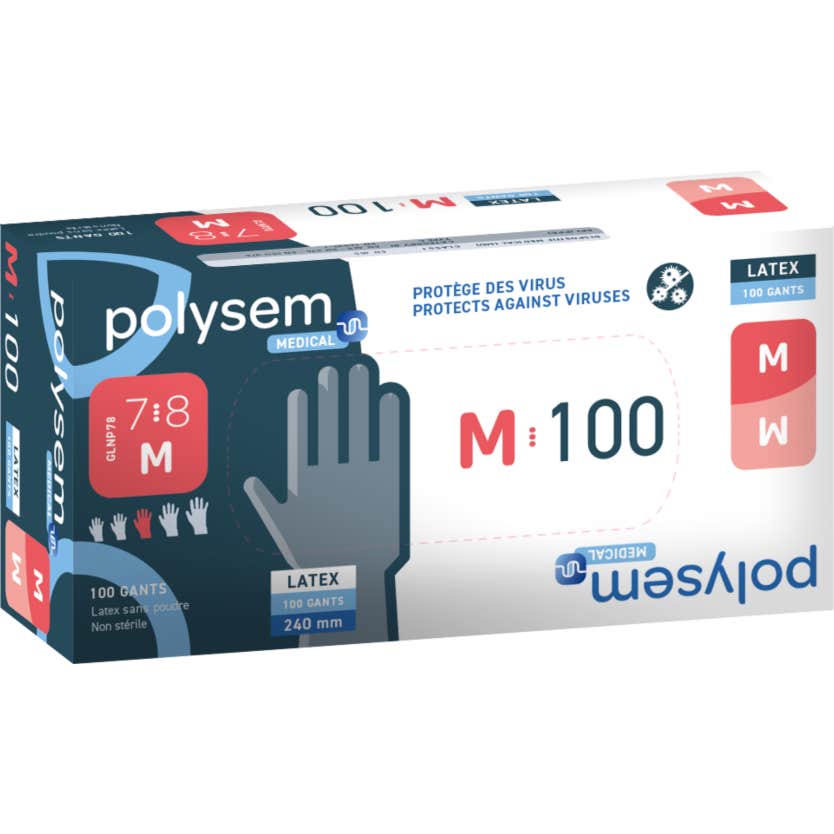 Polysem Guante Latex sin Polvo Talla M 1ud