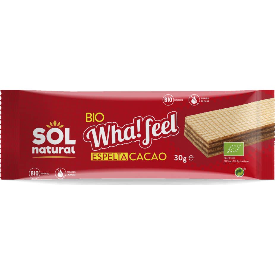 Sol Natural Wha! Feel Snack Espelta y Cacao Bio 30g de SOLNATURAL | Natural Doctor